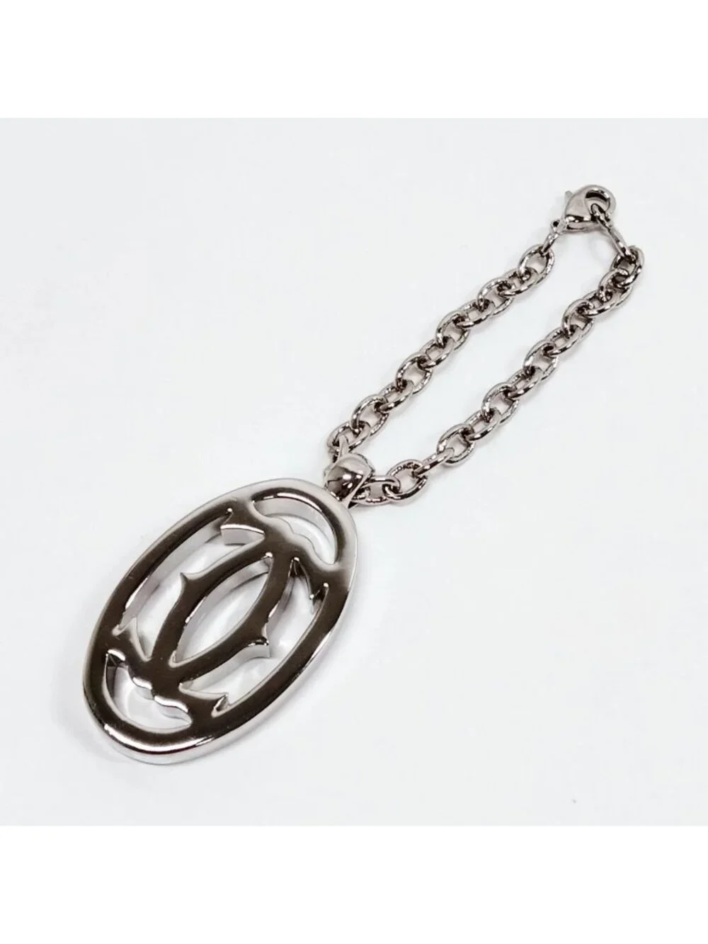 $695 Authentic CARTIER Unisex Silver Keychain